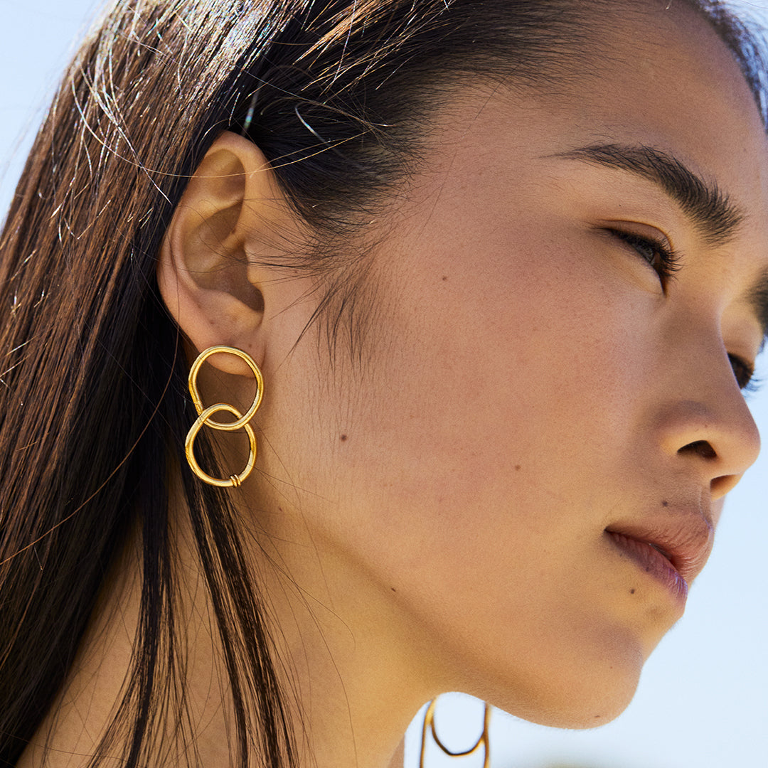 boucles d'oreilles puces doubles Victoire