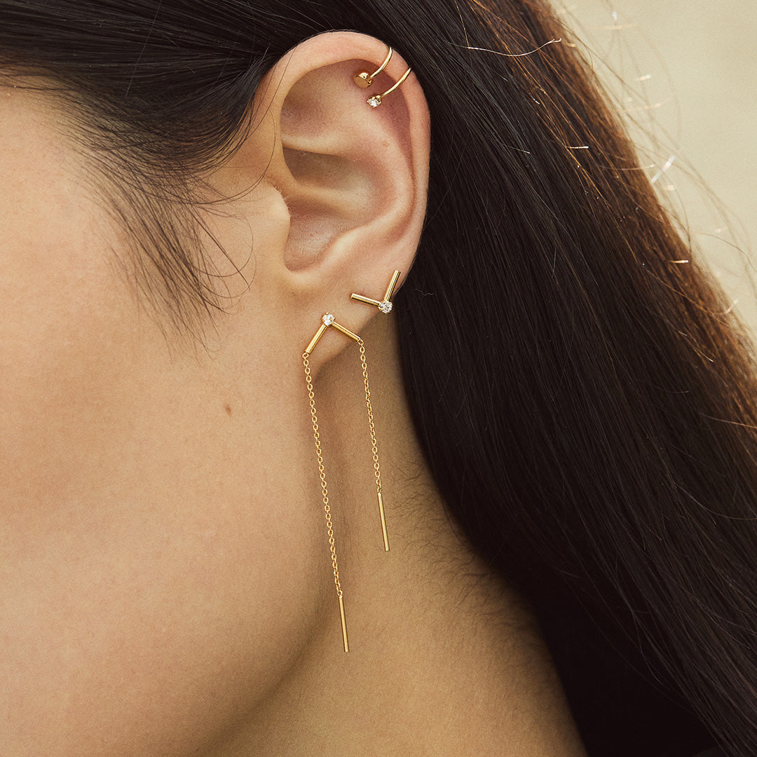 double chain earrings Écume