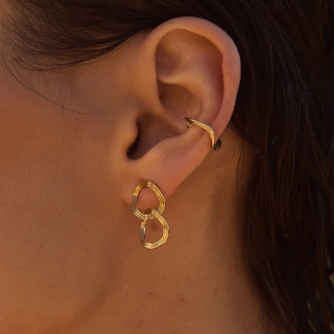 Boucles d'oreilles puces doubles Destin