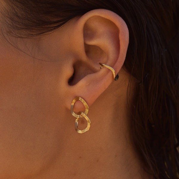 boucles d'oreilles puces doubles destin